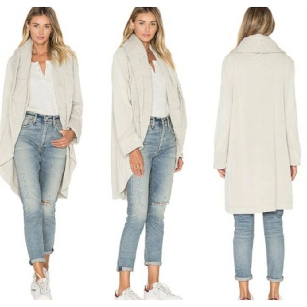 Young Fabulous & Broke Cream Quilted Blanket Cardigan Jacket S/M